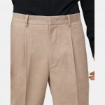 Pleated Tapered Drawstring Pant in Cotton Flannel