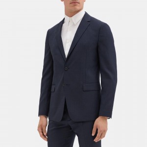 Unstructured Suit Jacket in Pinstripe Wool