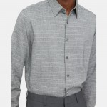 Standard-Fit Shirt in Grid Cotton