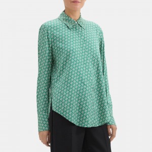 Relaxed Shirt in Pattern Viscose
