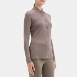 Slim Fit Shirt in Ribbed Modal Cotton