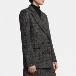 Double-Breasted Blazer in Wool-Blend Tweed