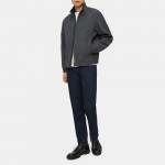 Stand-Collar Jacket in Bonded Wool-Blend