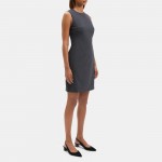 Sleeveless Fitted Dress in Stretch Wool