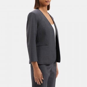 Open Blazer in Stretch Wool