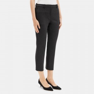 Slim Cropped Pant in Double-Knit Jersey