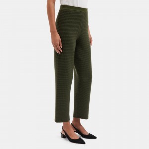 Cropped Pull-On Pant in Felted Wool-Cashmere