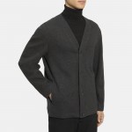 Collarless Jacket in Double Wool Jersey