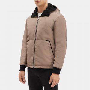 Hooded Puffer Jacket in Polyester