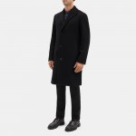 Tailored Coat in Wool-Blend Twill