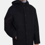 Hooded Coat in Recycled Wool Melton