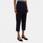 Pleated Carrot Pant in Cotton-Blend