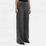 Wide-Leg Pant in Checked Knit