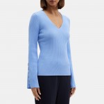 Flared Sleeve Sweater in Crepe Knit