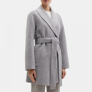Wrap Coat in Double-Face Wool