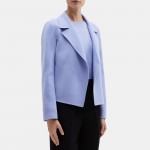 Cropped Open Front Jacket in Double-Face Wool-Cashmere