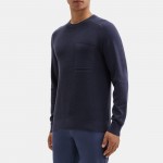Ribbed Crewneck Sweater in Cotton-Cashmere
