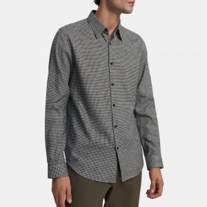 Standard-Fit Shirt in Overdyed Gingham Cotton
