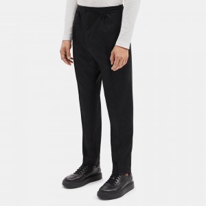 Tapered Drawstring Pant in Stretch Wool Blend