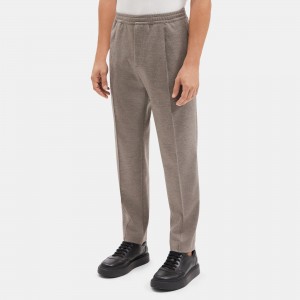 Tapered Drawstring Pant in Stretch Wool Blend