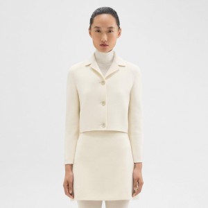 Cropped Blazer in Double-Face Wool-Cashmere