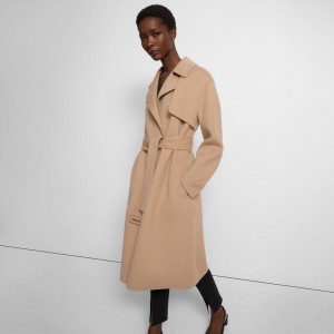 Wrap Trench Coat in Double-Face Wool-Cashmere