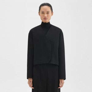 Rounded Crop Jacket in Double-Face Wool-Cashmere