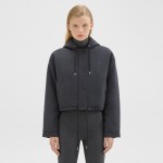 Cropped Parka in Double-Face Wool Flannel