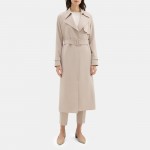 Relaxed Long Trench Coat in Crepe