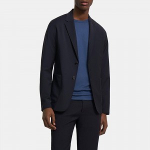 Unstructured Suit Jacket in Bonded Wool Twill
