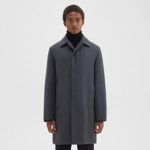Din Coat in Double-Face Wool Flannel