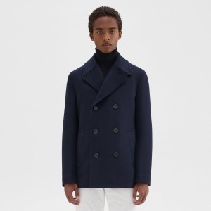 Peacoat in Recycled Wool-Blend Melton