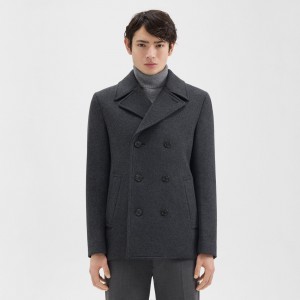 Frederick Peacoat in Recycled Wool-Blend Melton
