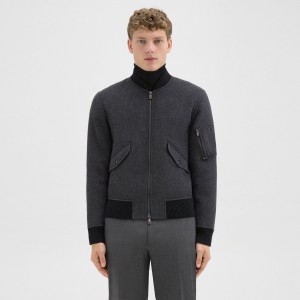 Flight Bomber Jacket in Double-Face Wool-Cashmere