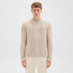 Crewneck Sweater in Cable Knit