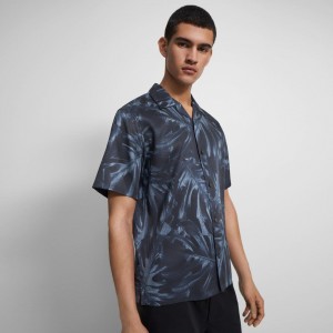 Noll Short-Sleeve Shirt in Palm Print Lyocell