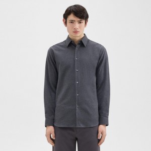 Standard-Fit Shirt in Cotton Flannel