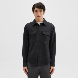 Garvin Shirt Jacket in Recycled Wool-Blend Flannel
