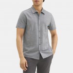 Short-Sleeve Shirt in Heathered Jersey