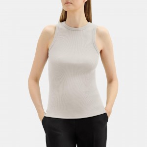 Fitted Tank in Ribbed Modal Cotton
