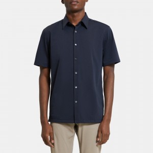 Standard-Fit Short-Sleeve Shirt in Structure Knit