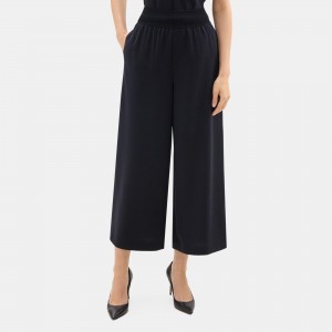 Cropped Pull-On Pant in Crepe