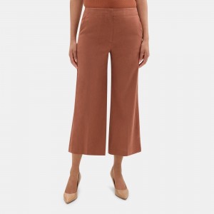 Wide-Leg Pull-On Pant in Stretch Linen-Blend
