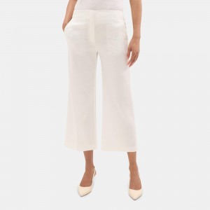 Wide-Leg Pant in Stretch Linen-Blend