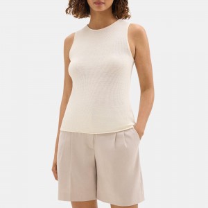 Ribbed Tank in Cotton-Silk