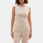 Ruched Tank in Stretch Modal Cotton