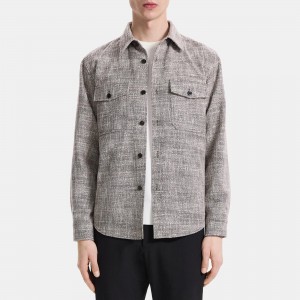 Shirt Jacket in Cotton-Blend Tweed