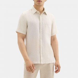 Standard-Fit Short-Sleeve Shirt in Linen