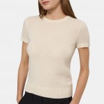 Short-Sleeve Sweater in Feather Cashmere