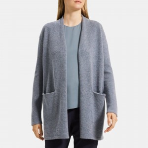 Open Front Cardigan in Wool-Cashmere